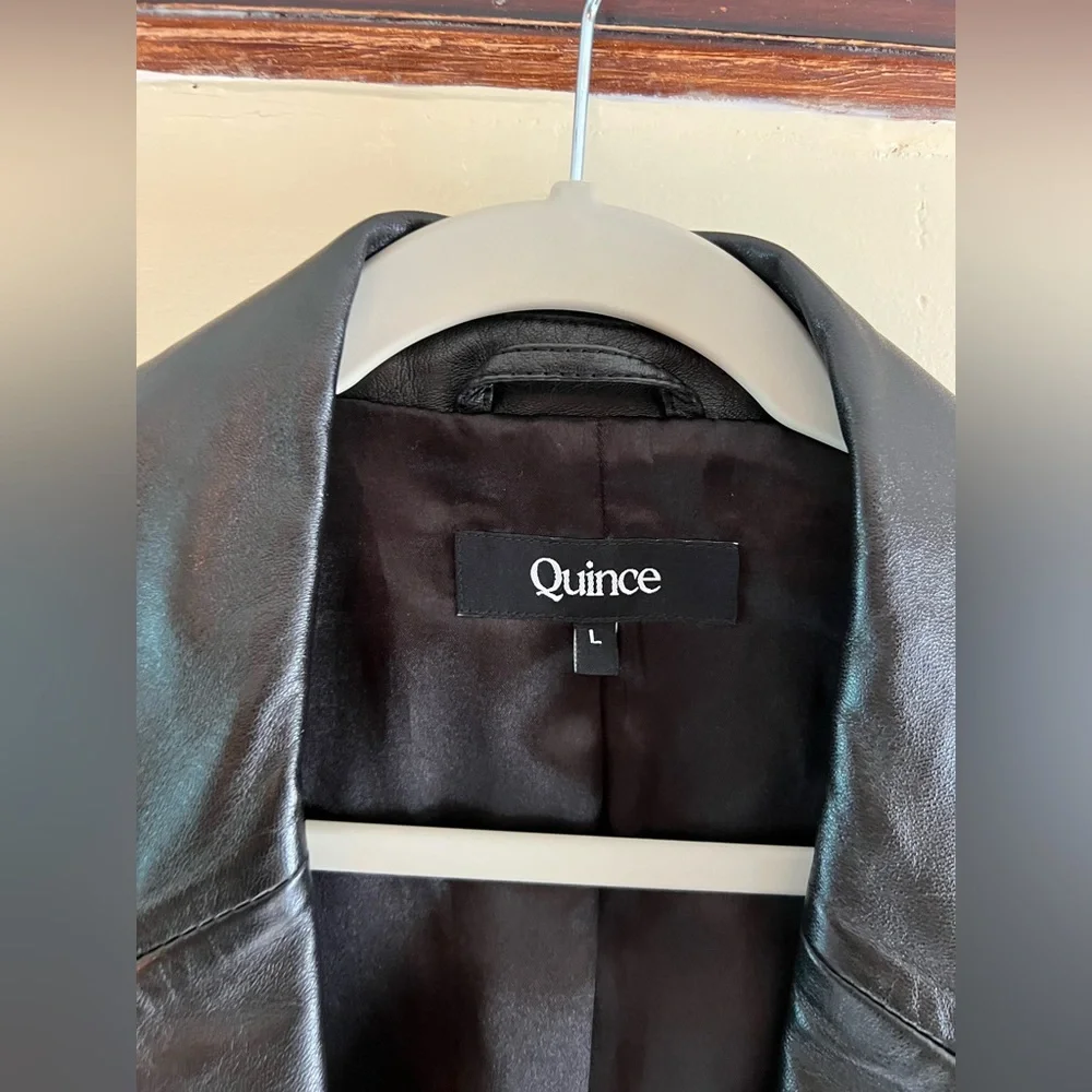 Quince Leather Blazer - L - Picture 3 of 9